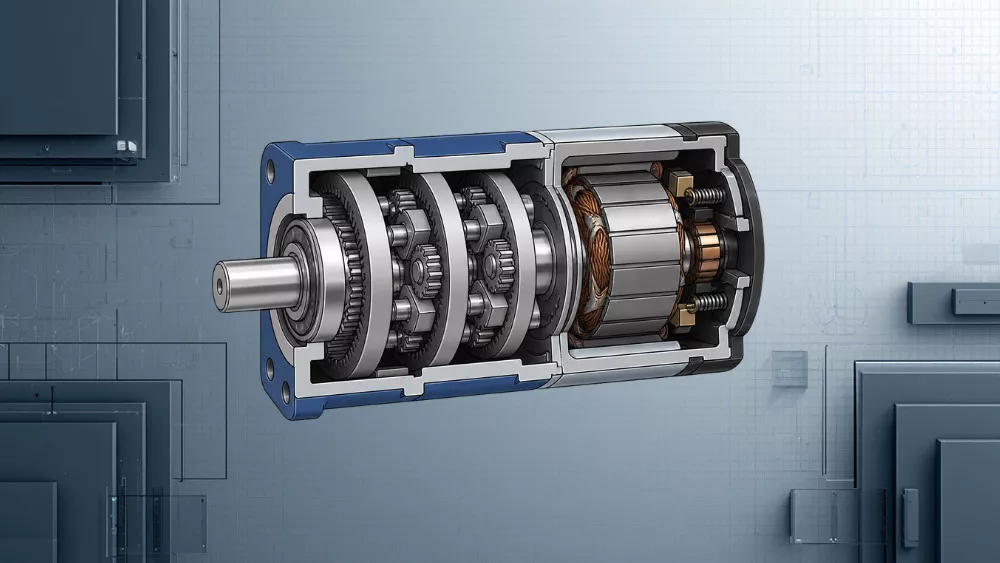 Cutaway diagram of a planetary DC gear motor
